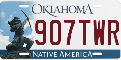 OK license plate 907TWR