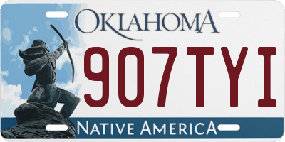 OK license plate 907TYI