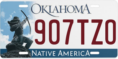 OK license plate 907TZO