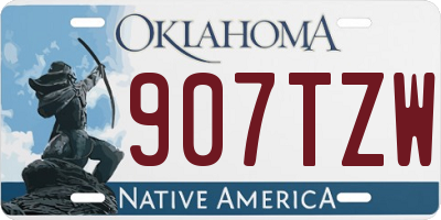 OK license plate 907TZW