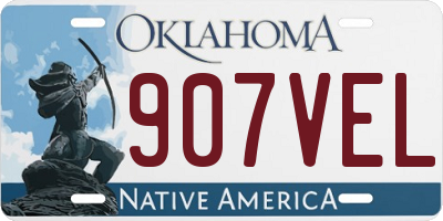 OK license plate 907VEL