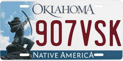 OK license plate 907VSK
