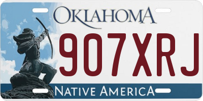 OK license plate 907XRJ