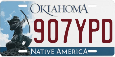 OK license plate 907YPD