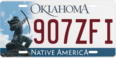 OK license plate 907ZFI