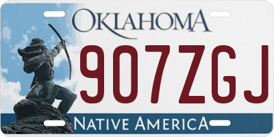 OK license plate 907ZGJ