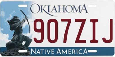 OK license plate 907ZIJ