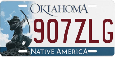 OK license plate 907ZLG