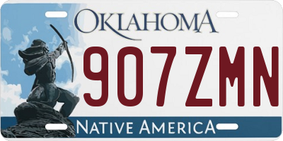 OK license plate 907ZMN