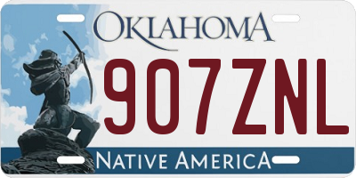 OK license plate 907ZNL