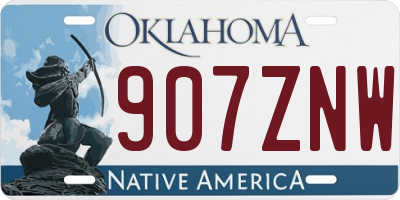 OK license plate 907ZNW