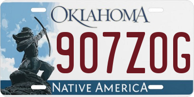 OK license plate 907ZOG
