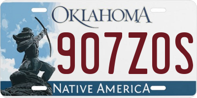 OK license plate 907ZOS