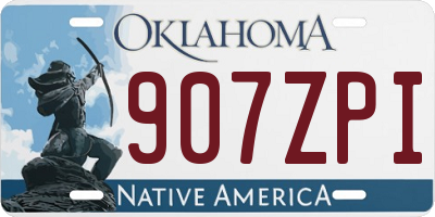 OK license plate 907ZPI