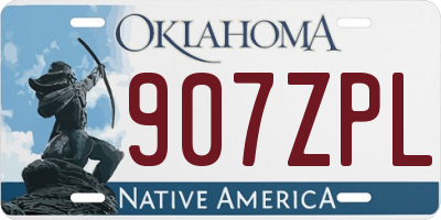 OK license plate 907ZPL