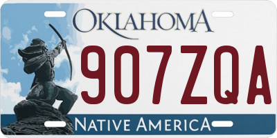 OK license plate 907ZQA