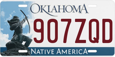 OK license plate 907ZQD