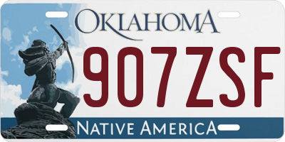 OK license plate 907ZSF