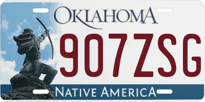 OK license plate 907ZSG