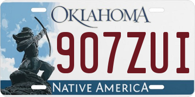 OK license plate 907ZUI