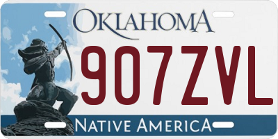 OK license plate 907ZVL