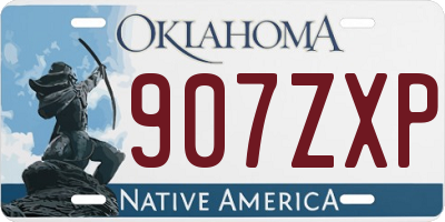 OK license plate 907ZXP