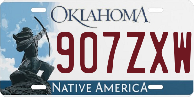 OK license plate 907ZXW