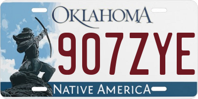 OK license plate 907ZYE