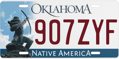 OK license plate 907ZYF
