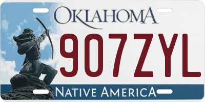 OK license plate 907ZYL