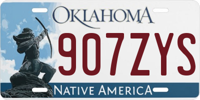 OK license plate 907ZYS