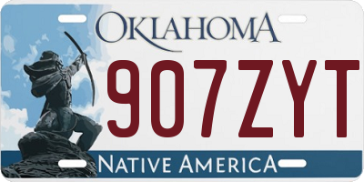 OK license plate 907ZYT