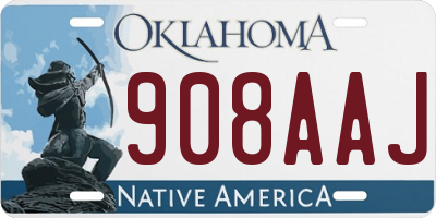 OK license plate 908AAJ