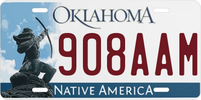 OK license plate 908AAM