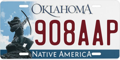 OK license plate 908AAP