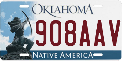 OK license plate 908AAV