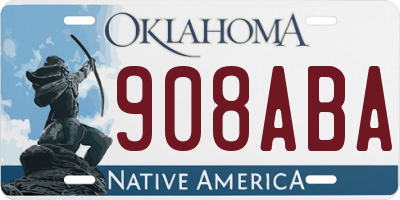 OK license plate 908ABA