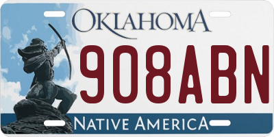 OK license plate 908ABN