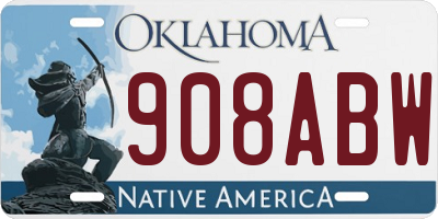 OK license plate 908ABW