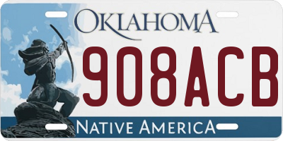 OK license plate 908ACB