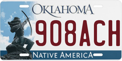 OK license plate 908ACH