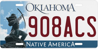 OK license plate 908ACS