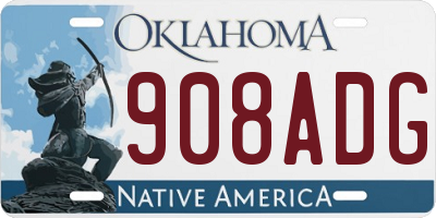 OK license plate 908ADG