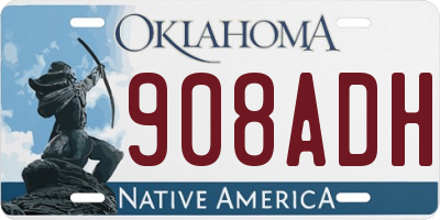 OK license plate 908ADH