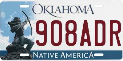 OK license plate 908ADR