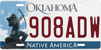 OK license plate 908ADW