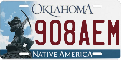 OK license plate 908AEM