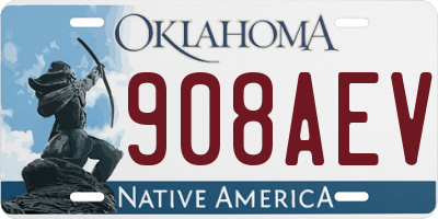 OK license plate 908AEV