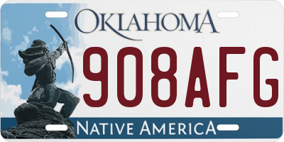 OK license plate 908AFG