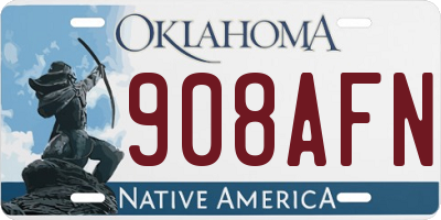 OK license plate 908AFN